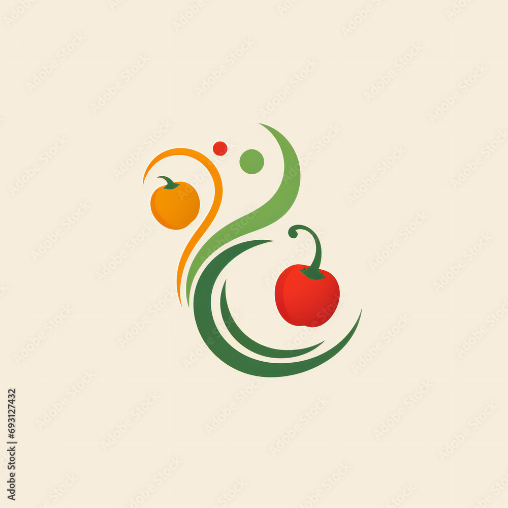 Simple line art flat logo minimalist style vegetables, circulation, fashion, health, super simple Generative AI Simple line art flat logo minimalist style vegetables, circulation, fashion, health, super simple Generative AI