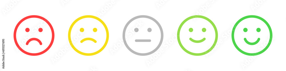 five face feedback emoji icon vector design - obrazy, fototapety, plakaty 