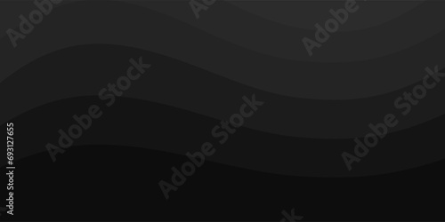 Wave Black to gray background. Vector template, banner, wallpaper, Modern line pattern