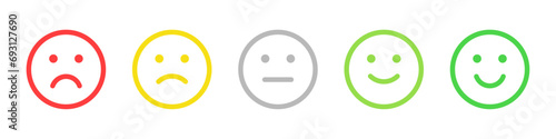 five face feedback emoji icon vector design photo