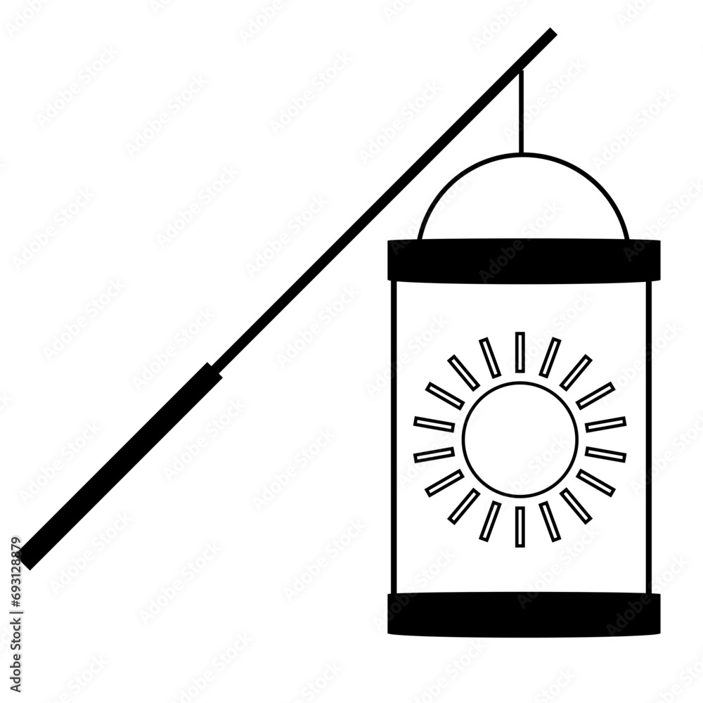 Fototapeta premium Lantern outline with sun for Saint Martin's Day. Laternenumzug Tradition