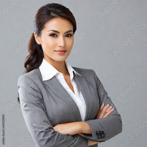 a business woman half body