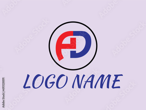 ad letter logo vector template