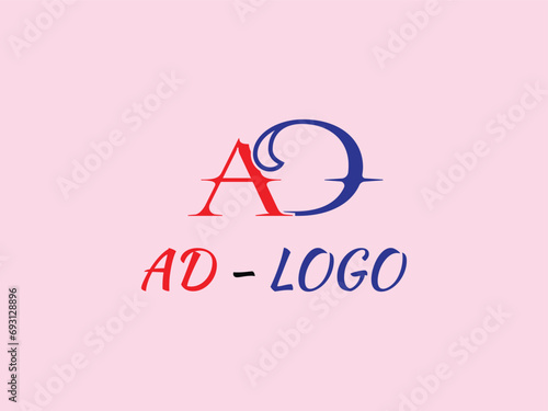 ad letter logo vector template