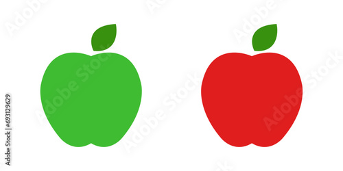 red and green apple fruits vector design