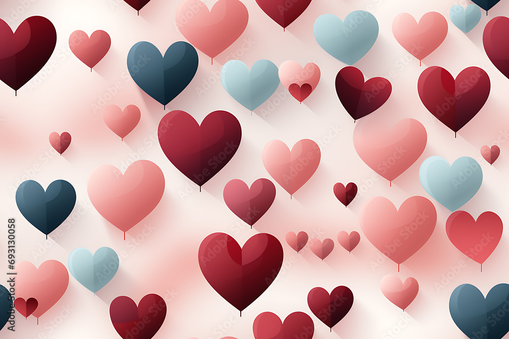 Cute hearts seamless pattern, lovely romantic background, great for Valentine's Day, Mother's Day, textiles, wallpapers, banners - vector design.