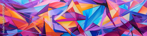 A vibrant and dynamic abstract background featuring a kaleidoscope of bold  high-contrast colors