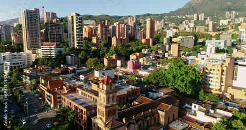 Aerial footage for the different landmarks of Medellin city. photo