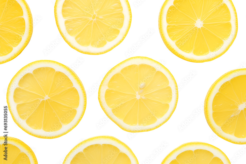 lemon slices isolated on transparent background