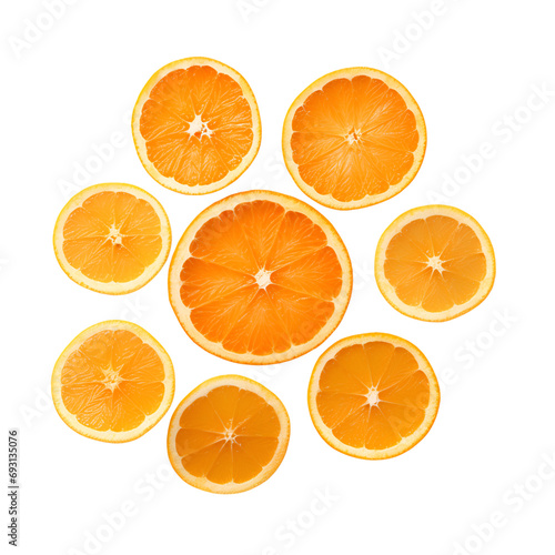 orange slices isolated on transparent background
