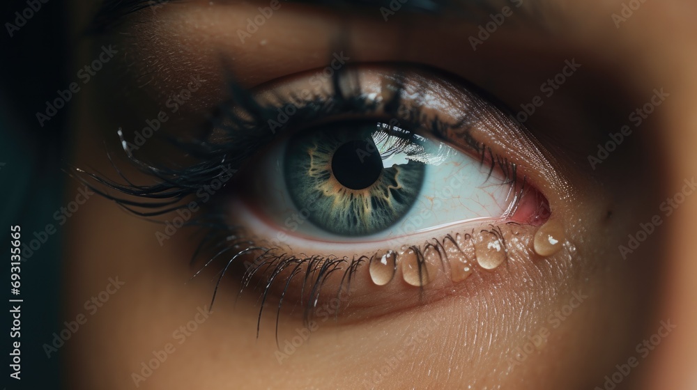 illustration that describes the eyes of a person who has just received heartbreaking news, his gaze full of tears generative ai illustration that describes the eyes of a person who has just received heartbreaking news, his gaze full of tears generative ai