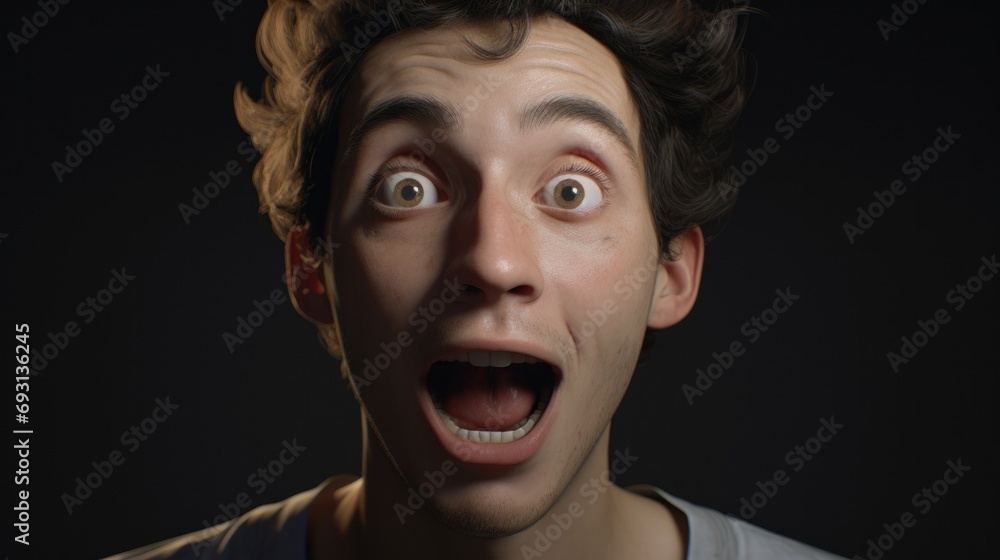 illustration that describes the face of a person who has just received exciting news that fills him with joy. generative ai illustration that describes the face of a person who has just received exciting news that fills him with joy. generative ai