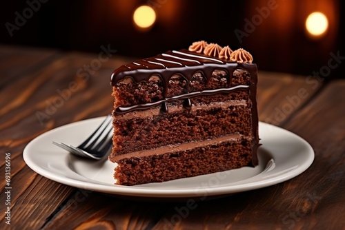 Chocolate cakes on plate.