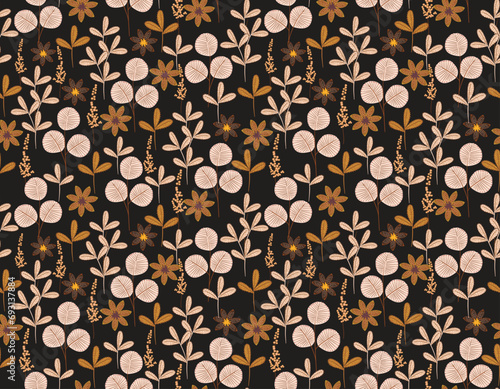 Minimal print style  leaves seamless vector pattern background. Design for fashion , fabric, textile, wallpaper , wrapping and all prints