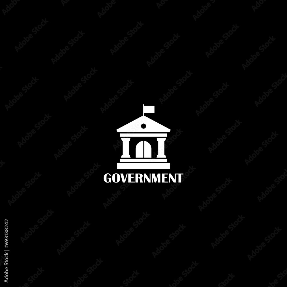 Government building icon isolated on dark background