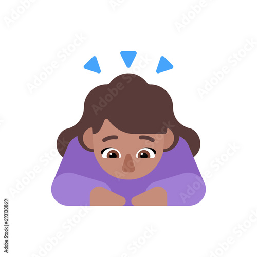 Woman Bowing: Medium Skin Tone