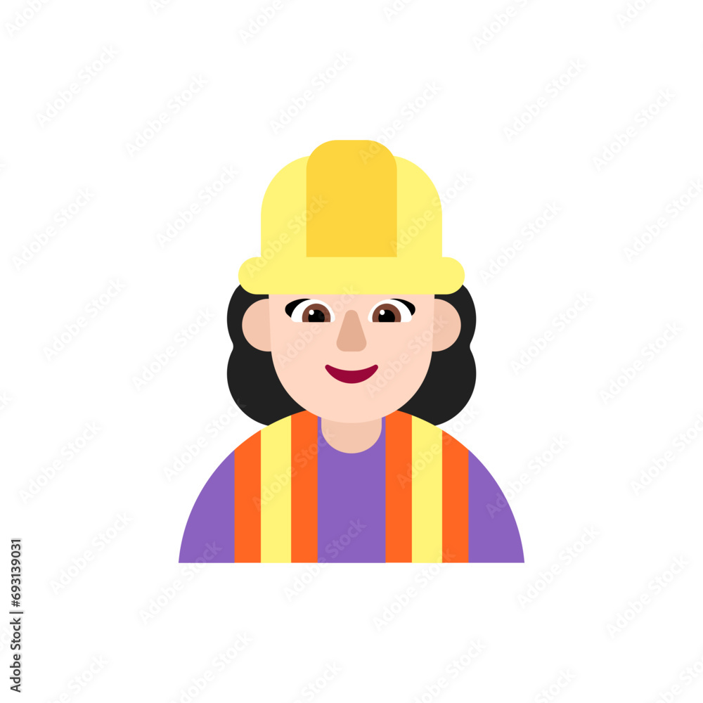 Woman Construction Worker: Light Skin Tone