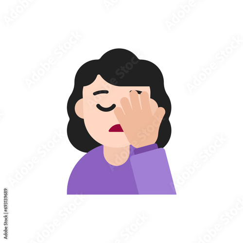 Woman Facepalming: Light Skin Tone
