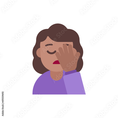 Woman Facepalming: Medium Skin Tone