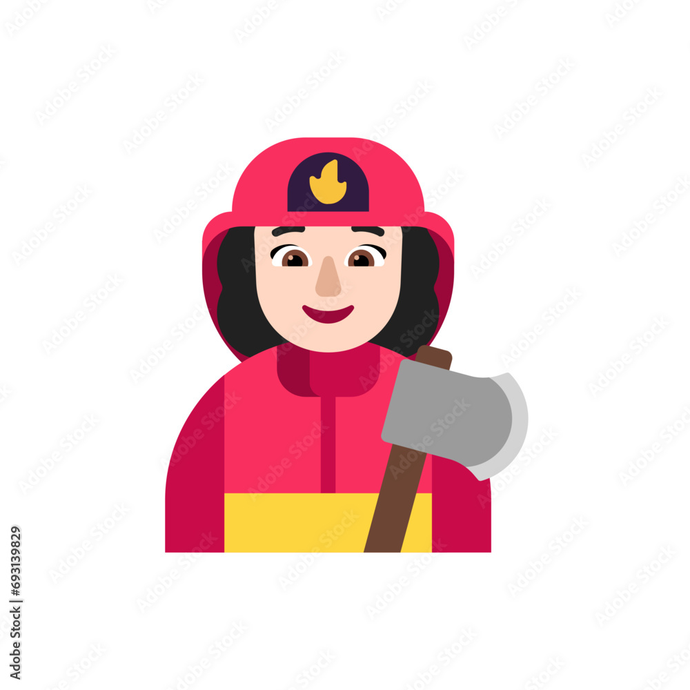 Woman Firefighter: Light Skin Tone Woman Firefighter: Light Skin Tone