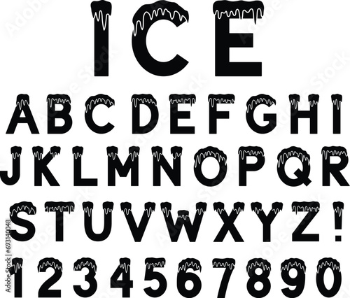 Frozen Icicle Alphabet Letters Clipart - Silhouette Stamps