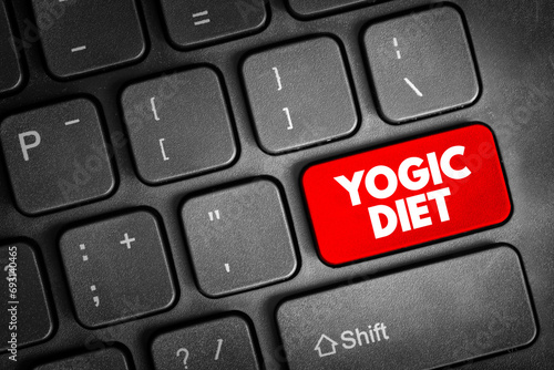 Yogic diet text button on keyboard, concept background photo