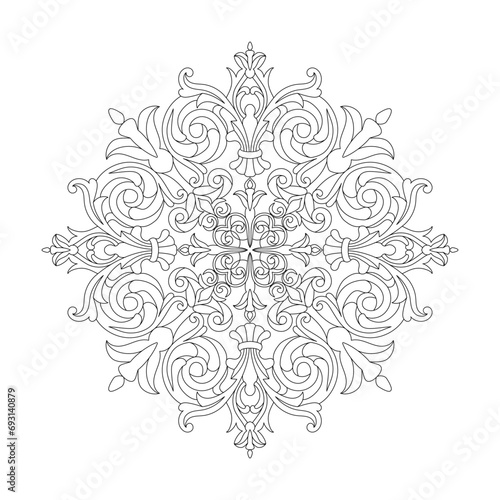 Adult blissful mandala coloring book page for kdp book interior