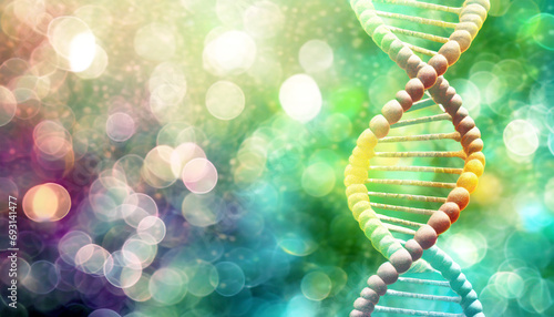 Foto DNAの二重らせんのイラストの背景