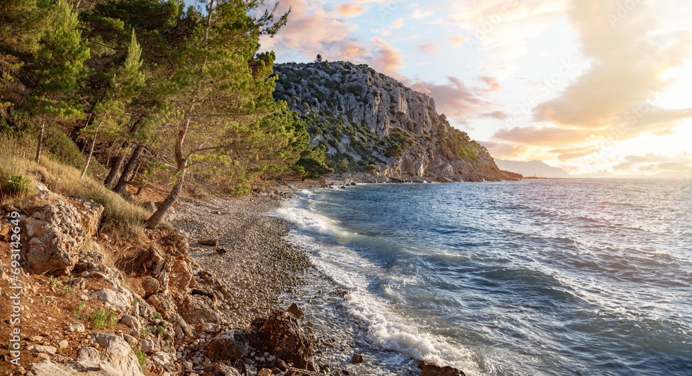 Obraz premium Rocky seashore on the Adriatic coast. Croatia.