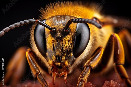 extra macro photo of a bee sting 