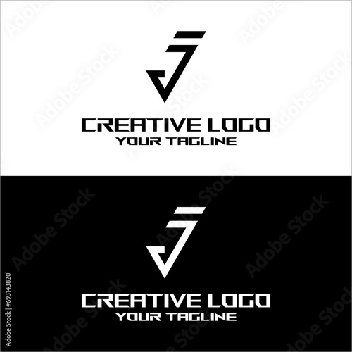 creative letter logo j desain vektor