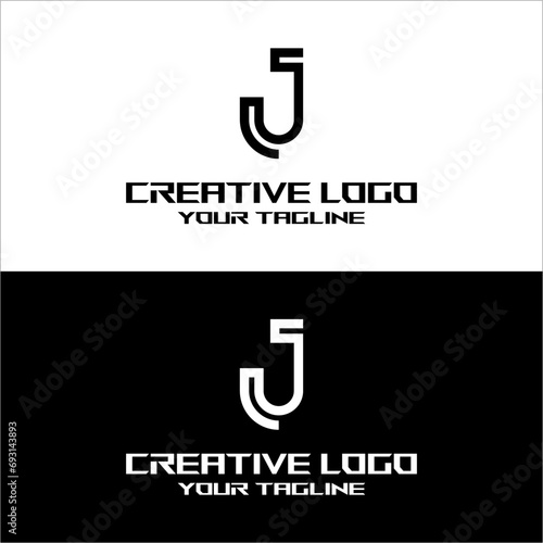 creative letter logo j desain vektor