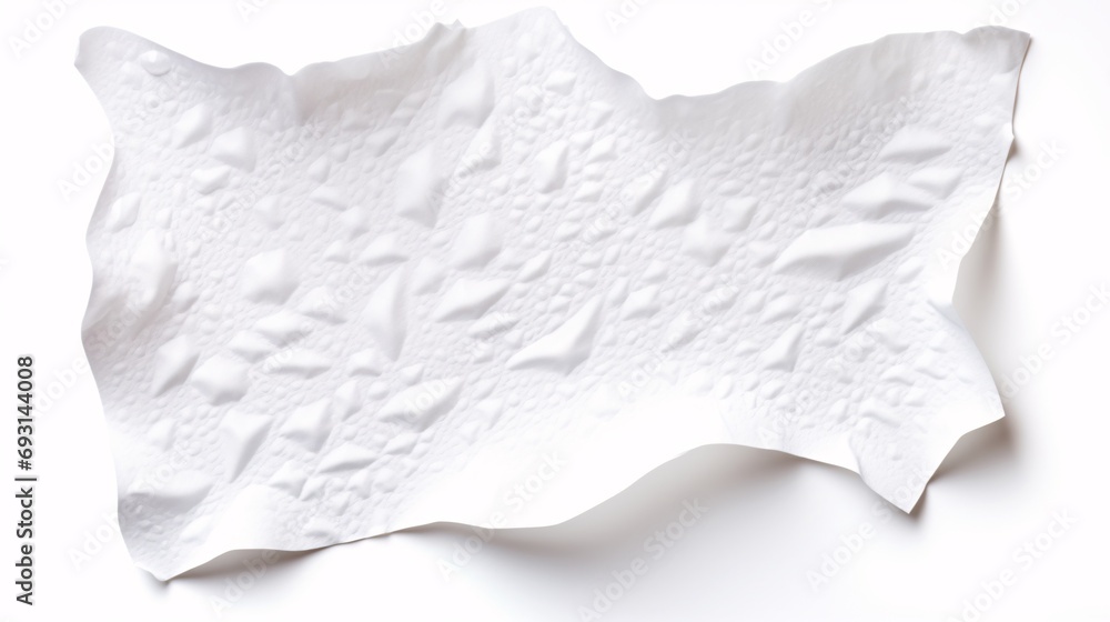 Obraz premium White paper ripped apart on a blank backdrop.