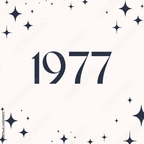 Vintage 1977 birthday, Made in 1977 Limited Edition, born in 1977 birthday design. 3d rendering flip board year 1977.