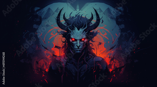 demon digital art illustration painting demonic lord fantasy artwork