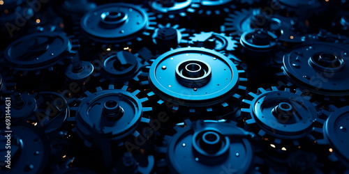 Robotic arms and gears, symbolizing the of robotic process automation driving business efficiency. photo