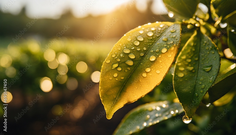 Raindrops, water on a lemon leaf. Fresh, juicy, beautiful tree leaf close-up. Summer, spring Raindrops, water on a lemon leaf. Fresh, juicy, beautiful tree leaf close-up. Summer, spring