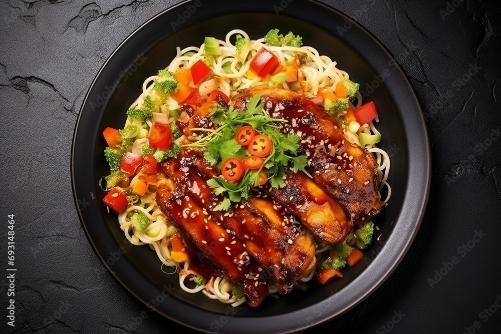Kung Pao Chicken on plate.