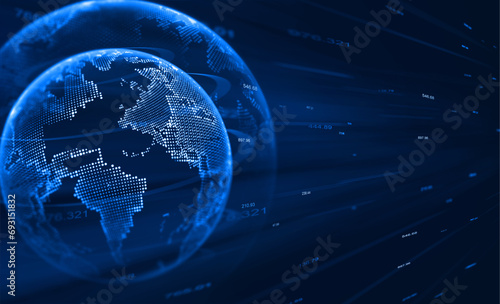 Digital transformation and innovation technology.Digital data flow concept.Next generation technology.