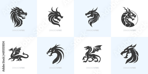 Moderne minimalistische Drachen-Logos | Vektor Grafik Bündel für Unternehmen photo