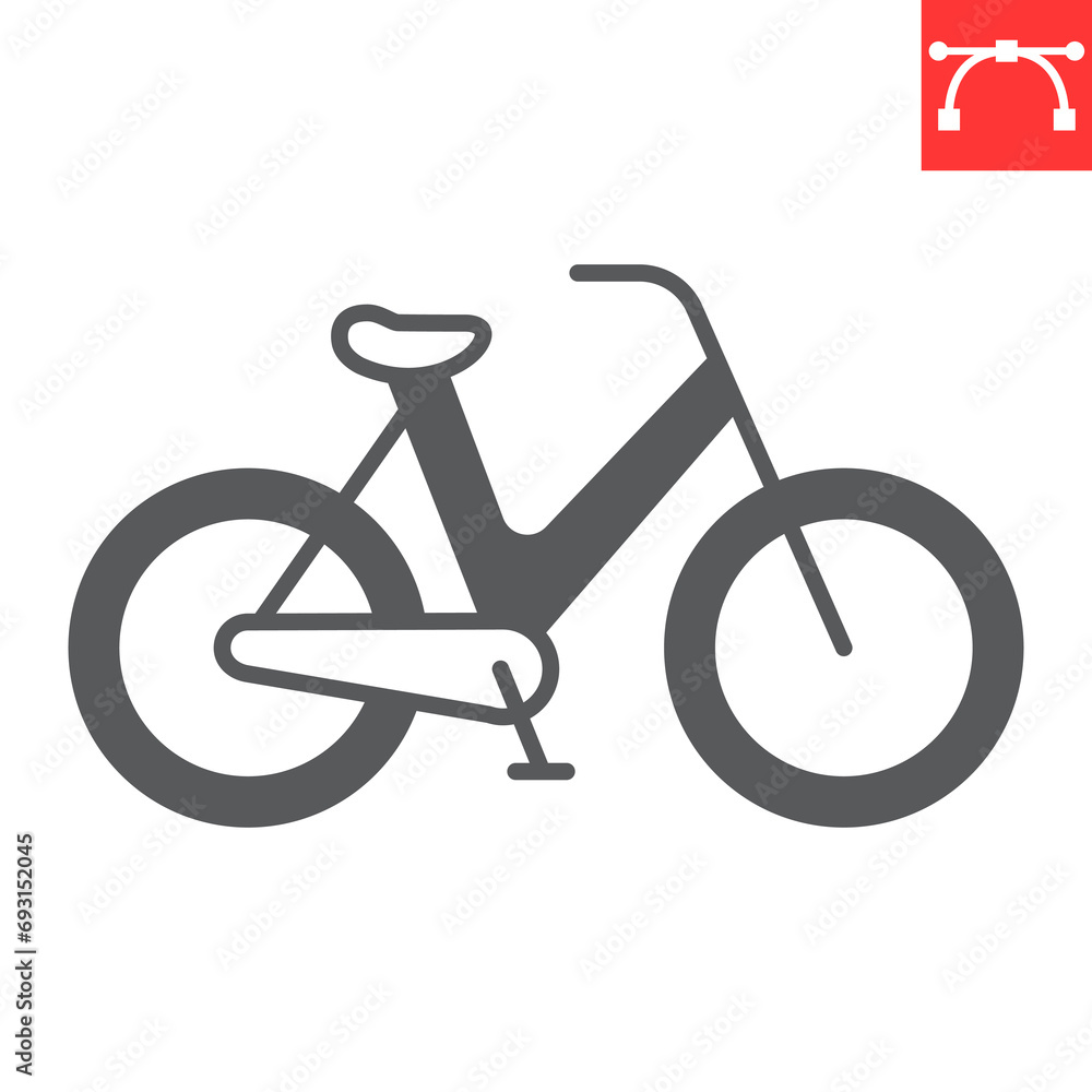 Bicycle glyph icon, transportation and vehicle, bike vector icon, vector graphics, editable stroke solid sign, eps 10. Bicycle glyph icon, transportation and vehicle, bike vector icon, vector graphics, editable stroke solid sign, eps 10.