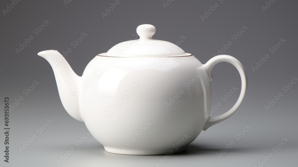 Embrace the art of tea! single Chinese ceramic white teapot, isolated on a pristine white background. Invest Embrace the art of tea! single Chinese ceramic white teapot, isolated on a pristine white background. Invest