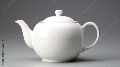 Embrace the art of tea! single Chinese ceramic white teapot, isolated on a pristine white background. Invest