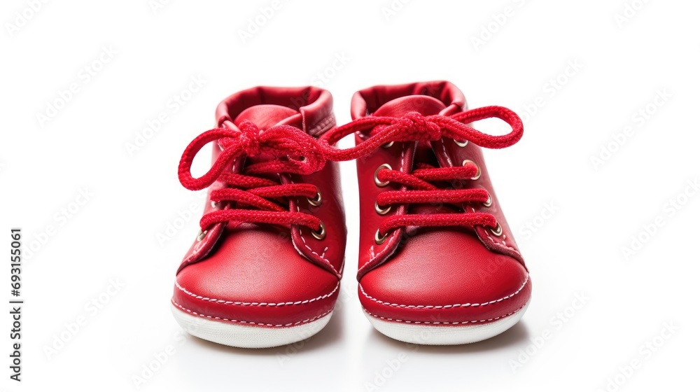 baby boot shoes isolated on a clean white background, symbolizing adorable fashion for little feet.