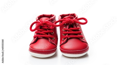 baby boot shoes isolated on a clean white background, symbolizing adorable fashion for little feet.