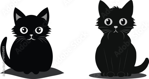 A cute cartoon cat on white background