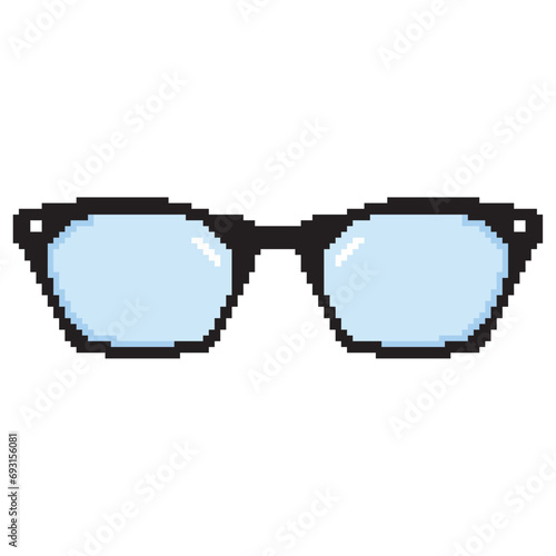 Pixelated colored eyeglasses icon Vector