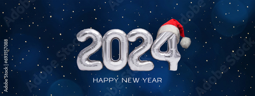 Happy New Year 2024 Panoramic Greeting header.