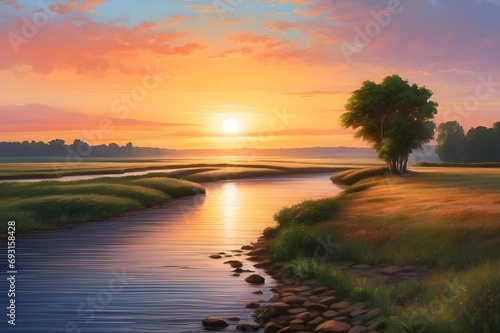 sunrise over the river © Jamshed