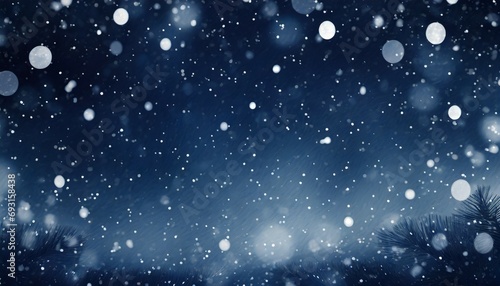 navy blue night background with falling snow © Wayne